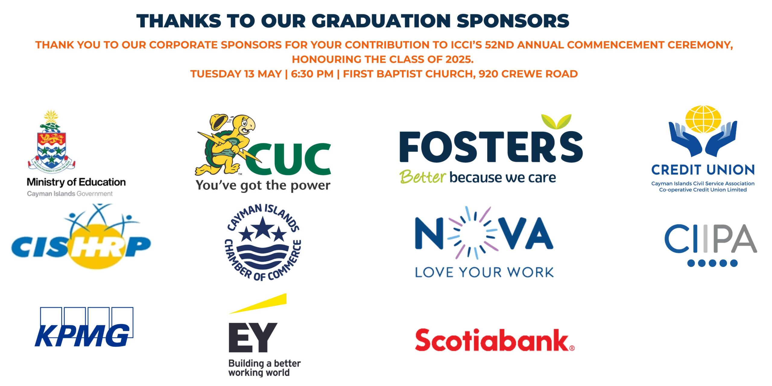 Thanks to our graduation sponsors